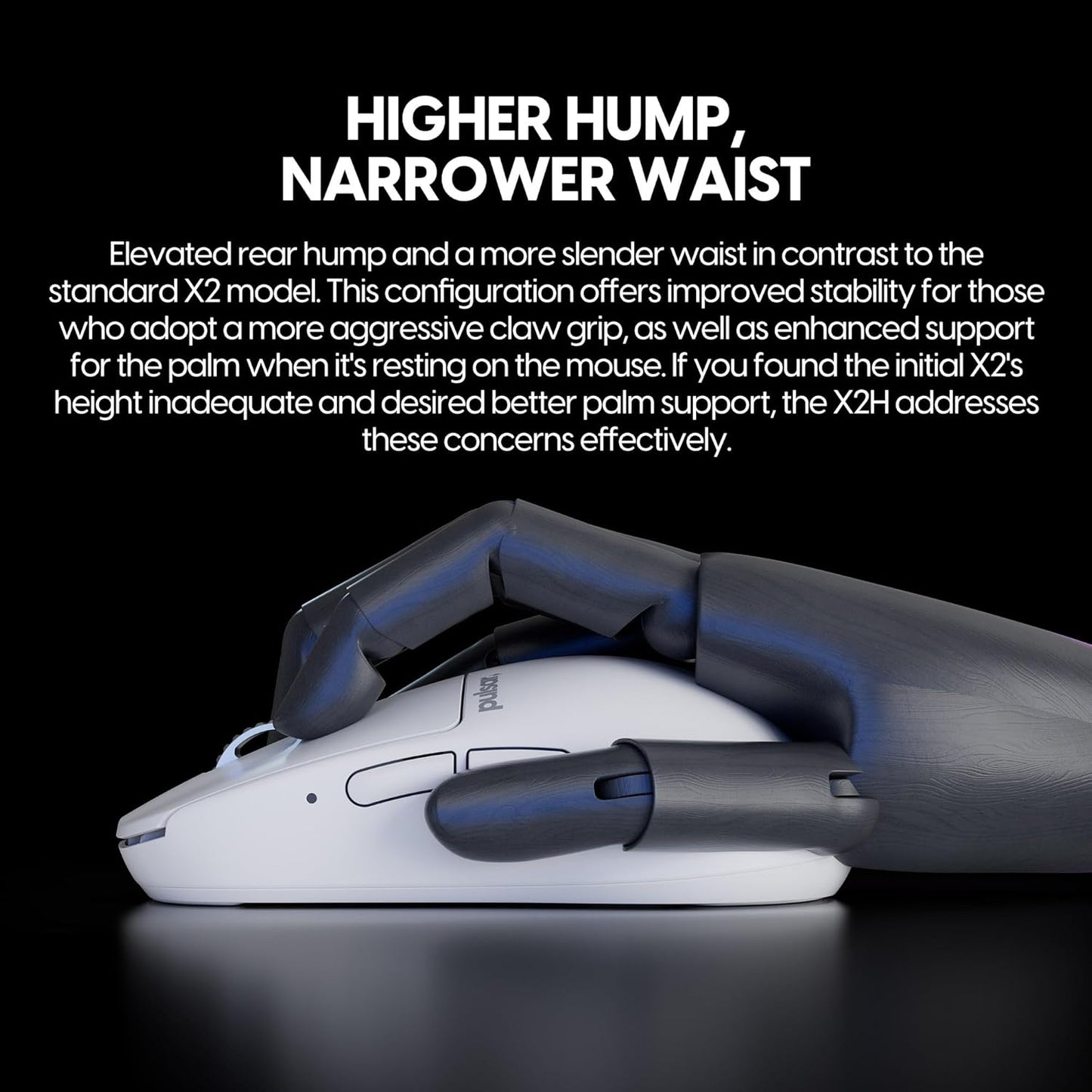 Pulsar Gaming Gears - X2H ES Wireless Gaming Mouse, Limited Edition, Symmetrical, Optical Switch, OLED Display, Driverless, PAW3395 Sensor, 100H Battery, 4K dongle Included (Medium, White)