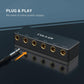 Cubilux Passive 6.35mm Headphones Splitter Box, 1/4” Stereo Multi Audio Distributor, Multiport Quarter Inch TRS TS Aux Splitter for Guitar Signal, Studio Recording, Live Performance, Monitors