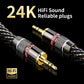 Audiophile HiFi Audio Cable–3.5mm to 3.5mm,6N OFC Core,24K Gold-Plated Plugs,with Nylon Braid,AUX Cable,Compatible with Phone,MP4,Speakers,Amplifiers,TV(1.64ft/0.5m)