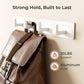 White Wall Mounted Coat Rack - 2 Modular Rails (25'' Total), 8 Right-Angle Hooks, Modern Organizer for Entryway, Bathroom, Bedroom, Holds Coats, Towels, Hats