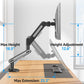 MOUNTUP Single Monitor Desk Mount for 4.4-26.5lbs, Heavy Duty Monitor Arm for 40 39 37 34 32 27inch, Full-Motion Monitors Stand, Height Adjustable Gas Spring Monitors Arm with C-Clamp＆Grommet Base