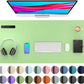 Aothia Leather Desk Pad Protector, Mouse Pad, Office Desk Mat, Non-Slip PU Leather Desk Blotter, Laptop Desk Pad, Waterproof Desk Writing Pad for Office and Home (36" x 17", Foam Green)