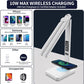 LED Desk Lamp with Charger, USB Charging Port, Dual Swing Arm Desk Light with 5 Brightness, 3 Colors, Table Lamp with Clock, Alarm, Date, Temperature, Desk Lamp for Home Office Study (White)