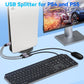 2025 Upgraded,USB Splitter 1 in 2 Out Cable,Double USB Port Extender Power Split Adapter,Data & Charger Cord Extension Adapter Cable-25 CM (Data and for Charging but Wouldn't Work for CarPlay