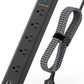 Surge Protector Power Strip with USB C Ports, 5FT Braided Extension Cord, 5 Outlets and 3 USB Ports(1 USB C), AUOPLUS Mountable Power Strips Flat Plug with Overload Protection