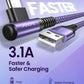 AINOPE 4-Pack [10/6.6/3.3/3.3ft] USB C Cable, 3.1A C Charger Cable Fast Charging, Right Angle Type C Charger Nylon Braided Compatible with Galaxy S10 S9 S8 Plus S21 S20, Note 10 9 8, LG Google Pixel
