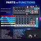 Pyle Professional Audio Mixer Sound Board Console Desk System- Interface 8 Channel Digital USB Bluetooth MP3 Computer Input 48V Phantom Power Stereo DJ Studio FX 16Bit DSP Processor, Black - PMXU83BT