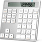Rechargeable Wireless Number Pad for Laptop, 34 Keys Numeric Keypad with Dual Bluetooth & Display, 2-in-1 Numpad and Calculator, Slim Portable Number Pad Keyboard for Windows, Mac, PC, Tablet