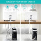 6.6ft - 1 inch White Cable Sleeve, Cable Organizer for Desk PC TV Computer, Wire Protector Cable Wrap Cover, Cord Management for Home Office