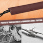 Floor Cord Cover Cavity 0.8"x0.37" Self Adhesive Cord Hider, 3.3FT Low Profile Cable Management, Extension Strip Protector for Wires, Prevent Cable Trips for Offices, Gyms, Exhibitions (Coffee)