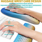 Hokafenle 2 in 1 Ergonomic Mouse Pad Wrist Support & Wrist Rest for Computer Keyboard Set, with Relieve Carpal Tunnel Pain Massage Bulge and Full Memory Gel Design (2In1 Set, Morning Sky)