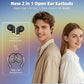 2 in 1 Open Ear Earbuds &in-Ear Headphones, Wireless Bluetooth 5.4 with 60H Play, 0 Delay, Touch Control, Noise CancellingWireless Earbuds for Running,Workout, Daily Use
