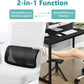 Footrest for Desk Adjustable Height 2-in-1 Function Rotatable Ergonomic Under Desk Footrest Ottoman Stool Rolling Leg Rest for Home Office (Black)