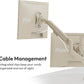 Pixio PS1D Wave Beige Dual Monitor Arm Stand Desk Mount - Fits up to 32 inches Monitors and up to 19.8lbs. VESA Compatibility and Integrated Cable Management
