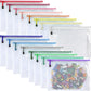 Oaimyy-16 PCS-8 x 10 inches-Mesh Zipper Pouch, Plastic Zip File Folders Puzzle Bags for Organizing,for Office Supplies,Travel,Home Storage-Multicolor