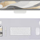 ALOANES Silvery Waterproof Desk Mat, Large Mouse Pad with Extended Mouse Mat, with Anti Slip Base, Stitched Edge, Grain Jacquard Surface, Perfect for Gamer, Office & Home, 11.81''x31.50''x0.12''