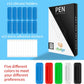 12 Pack Pen Holder for Desk, Silicone Pencil Holder with 12 Extra Adhesive Stickers, Adhesive Pen Holder & Marker Clip for Classroom Office Desk or Any Surface, Teacher Accessories Supplies (Blue)
