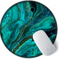 ITNRSIIET Round Mouse Pad with Stitched Edge Premium-Textured Waterproof Non-Slip Rubber Base Desktop Protection Mat Diameter 8.7 inches, Green Marble