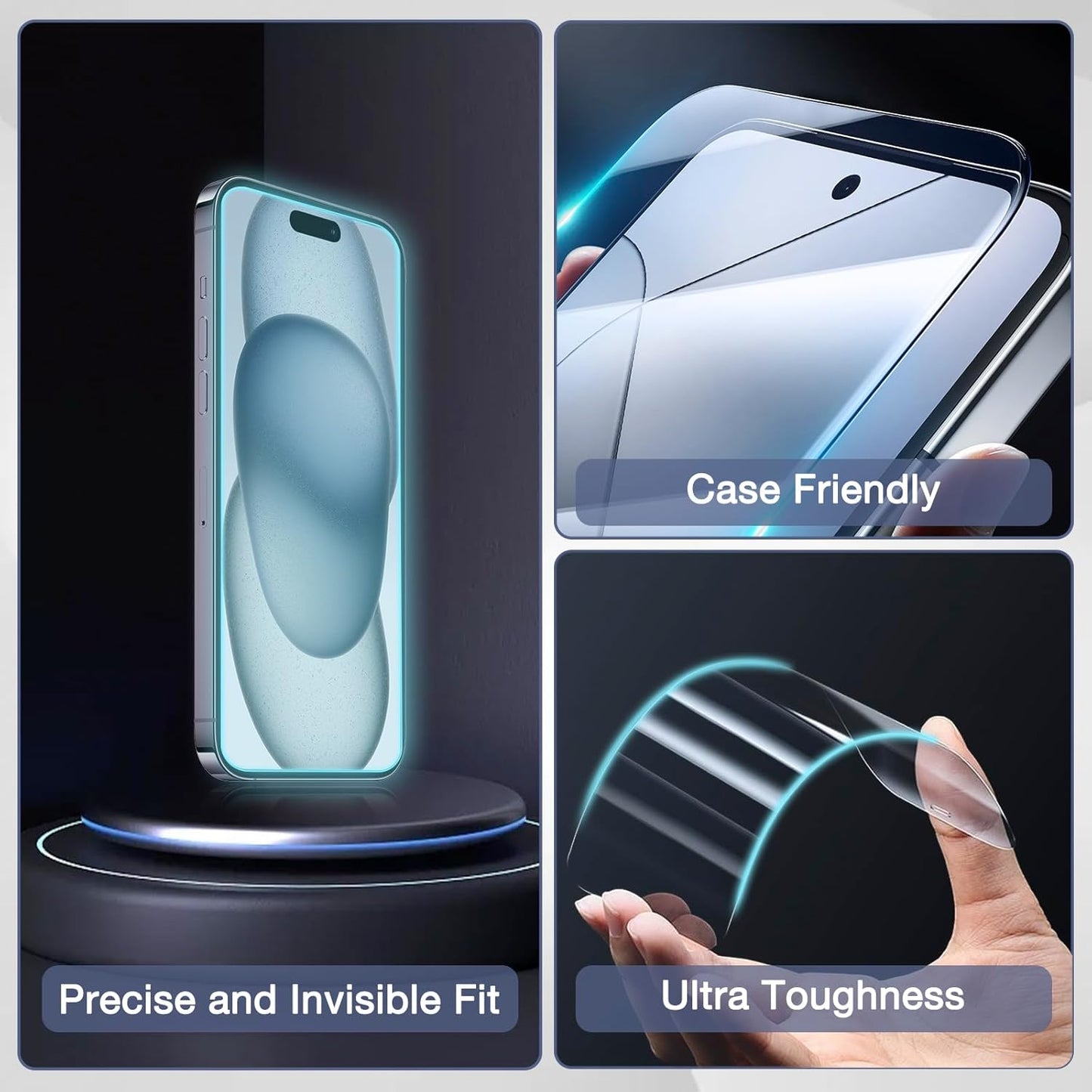 2-Pack Matte Privacy Screen Protector for iPhone Air 6.5-inch, 9H Tempered Glass, Full Coverage, Anti-Fingerprint, Auto Dust-Elimination, No Bubble, Easy Installation