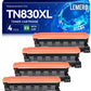LEMERO Compatible Toner Cartridge Replacement for Brother TN830XL TN830 XL High Yield Toner Cartridge Work with DCP-L2640DW HL-L2460DW HL-L2480DW HL-L2405W MFC-L2820DW Printer 830XL 4-Black