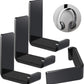 Weewooday 4 Pieces Headphone Hanger Holder Desk Adhesive Headphone Hook Wall Mount Headset Stand Acrylic Holder with Glues for General Purpose Game Earphone(Black)