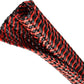 Split Wire Loom Tubing, Cable Protector Sleeve, Braided Cable Management for TV/Computer/Home Theater/Engine Bay, Cord Protectors from Pets No Chew (Red and Black, 3/4"-10ft)