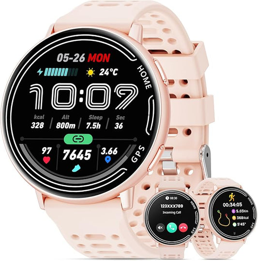 Smart Watch for Men Women Built in GPS,100+ Sports Modes Smartwatch with 1.39" HD Screen,Bluetooth Answer/Make Call,2026 New Smart Watch Health Fitness Tracker,Compatible with Android & iOS（Pink）