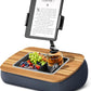 Lap Beanbag Tablet Pillow Stand,Adjustable iPad Holder with Snack Bowl,360° Rotating Clip for 4.7-13" Kindle,Phone,Tablet.Ideal for Hands-Free Reading and Relaxation on Bed,Couch,Recliner,Gray