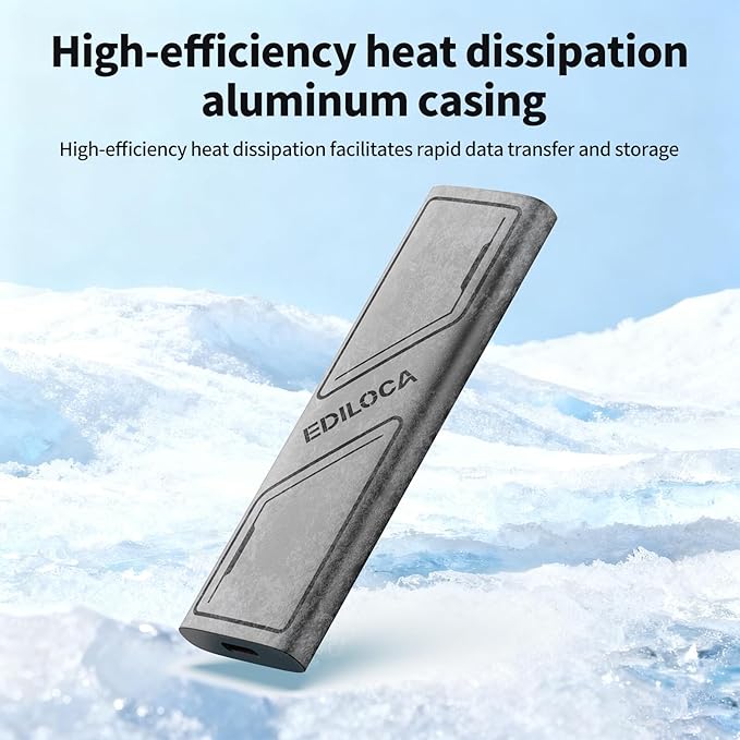 EP1000 External Hard Drive 2TB,Portable Ssd,External Solid State Drives Up to 1000MB/s Read, Storage Expansion, Compatible w/USB-C Smartphones, PC, Mac, Tablets, Sleek & Sturdy Design