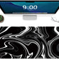 Gaming Mouse Mat Forest Background Pattern XXL XL Large Mouse Mat Long Extended Mouse Pad Desk Mat Non-Slip Rubber Mice Pads Stitched Edges Thin Pad (Wave Black)