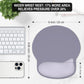 ITNRSIIET Ergonomic Mouse Pad with Wider Memory Foam Wrist Rest +17%, Curved Cushion Reduces Pressure 20%, Pain Relief, Non-Slip, Smooth, Cute Color Desk Accessory, 9.85 x 9 inch, Mist Gray
