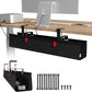 Univivi No Drill Under Desk Cable Management Tray, 28" Cord Organizer for Table, Clamp/Screw Mount Desk Cable Management, Premium Fabric Cable Management Tray for Office, Home