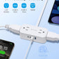 TROND 360° Rotating Flat Plug Power Strip, 10FT Extension Cord with 4 USB Ports, 4 Wide Spaced AC Outlets, Wall Mount, Surge Protector Power Strip for Office Travel Dorm Room Essentials, White