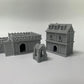 Paintable Tabletop Miniature Building Terrains Compatible with D&D and Alike RPG War Games - 18mm/28mm Scale Scenery with Medieval Gothic Architecture Style (18mm Scale)