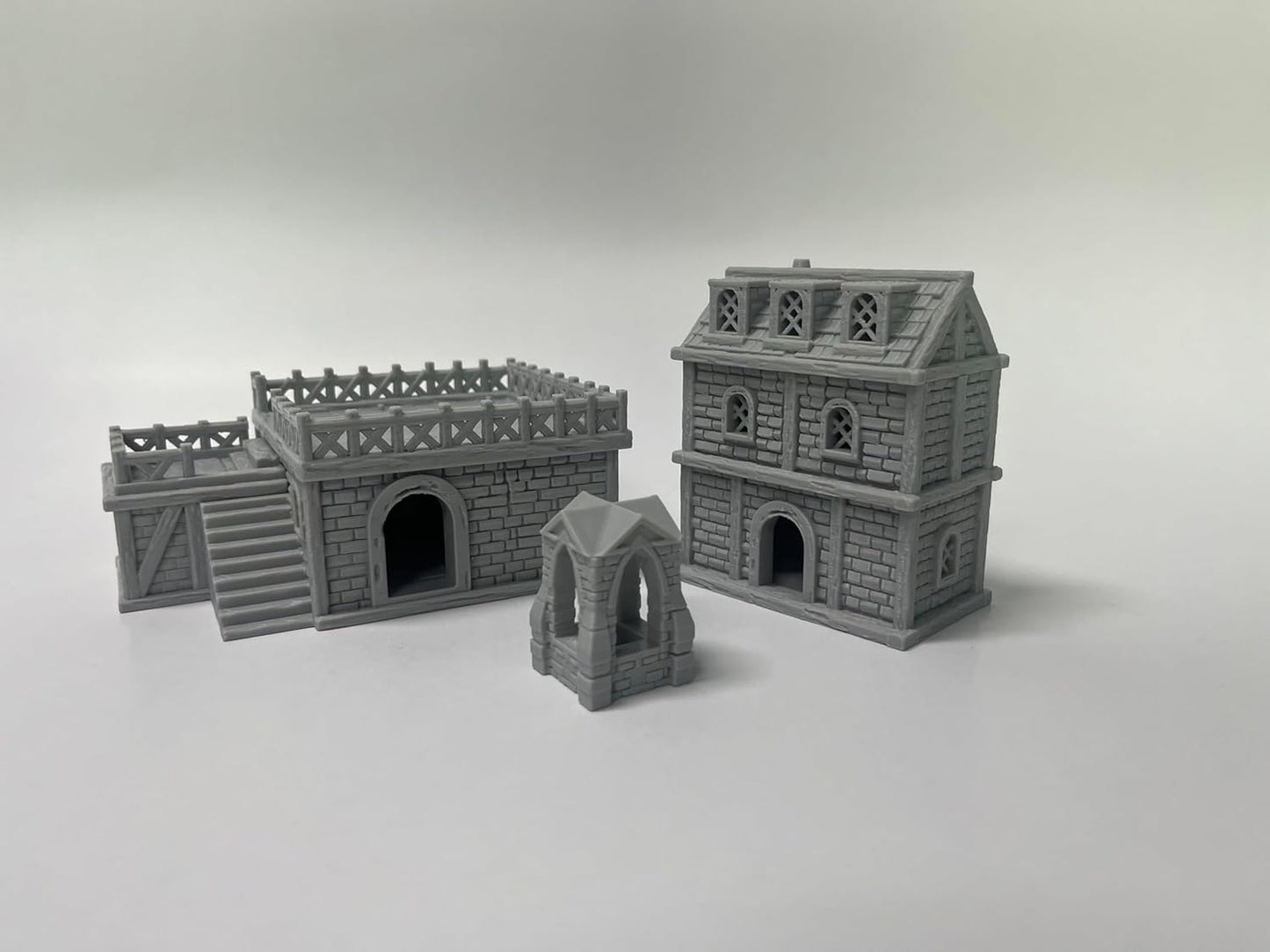 Paintable Tabletop Miniature Building Terrains Compatible with D&D and Alike RPG War Games - 18mm/28mm Scale Scenery with Medieval Gothic Architecture Style (18mm Scale)