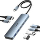 BENFEI USB C HUB 6-in-1 with HDMI(4K@60Hz), 100W Power Delivery, 10Gbps 2*USB-A and 2*USB-C, Silicone Cable, Aluminum Case Compatible with iPhone 15 Pro/Max, MacBook, iPad Pro, iMac, S23, XPS17