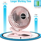 BESKAR Portable Clip on Fan Rechargeable, 4 Speeds Small Battery Operated Fans, USB Desk Fan with Strong Airflow, Sturdy Clamp Fans for Golf Cart Office Outdoor Travel Camping