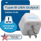 Ceptics Europe to US plug adapter, Type B USA Plug adapter compatible with plugs from Europe, India, and other countries - India to USA plug adapter is CE Certified & RoHS Compliant, White, 3 Pack