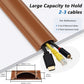 Cord Hider Floor 68in (4 x L17in), Large Capacity Floor Cord Cover, Hard PVC Wire Cover, Cable Management Floor, Brown, Cord Cavity - 1.1"(W) x 0.4"(H)