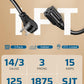 DEWENWILS 1FT Short Extension Cord, Flat Head Extension Cord Indoor with 3 Prong, Low Profile Power Cable SJT 14 AWG Flexible Power Cord for Home Kitchen, ETL Listed, 3 Pack