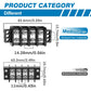 GLOSO Marine Terminal Blocks TBD Double Row Stainless 10-22 AWG Cu, 30A/600V- 1 Pack, 8 Poles