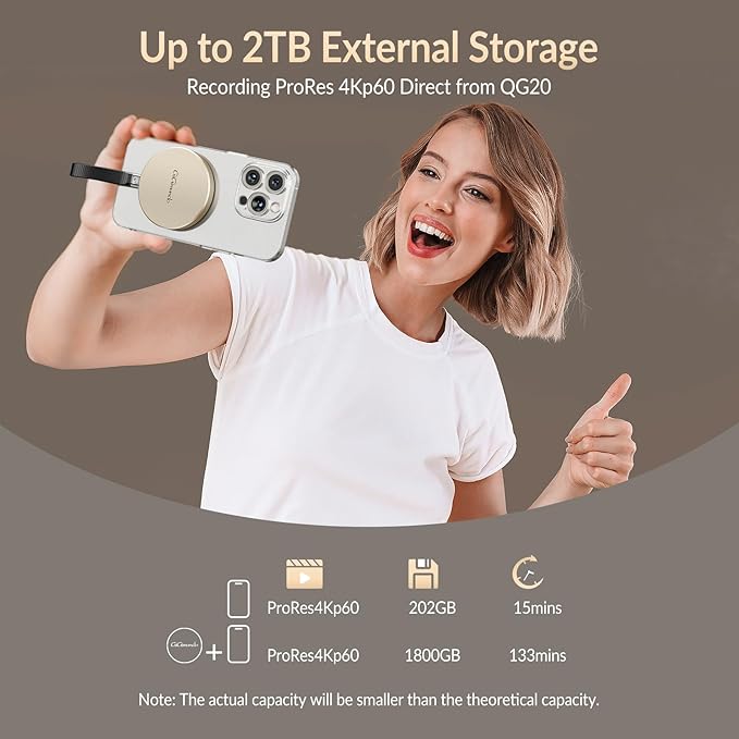 GiGimundo 2TGB Magnetic Portable SSD, Up to 2000MB/s, External Solid State Drives with USB-C 3.2 Gen 2x2 Compatible with iPhone 15/16/17 Series and Other USB-C Devices– Fast File Transfer