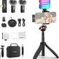 NEEWER PA048 Vlogging Kit for iPhone Android Podcast YouTube with RGB LED Light/KM23 Wireless Microphone System/Selfie Stick Phone Tripod/Cleaning Cloth, Content Creator Essentials