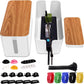 YUANYE Cable Management Box 2 Pack with 122 Cable Clips Set, Large Cord Organizer Box Hide Power Strip for Computer, Router, USB Hub and Under Desk Power Strip, Safe ABS Material Cord Management