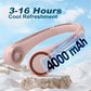 CIVPOWER Neck Fan: Portable Personal Neck Cooling Rechargeable Bladeless Fan - Hands Free 3 Speed 4000 mAh Battery USB Operated Wearable Headphone Design - for Men Women Outdoor Indoor (Pink)