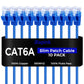 Rapink Patch Cables Cat6a 10ft (10 Pack) Slim, Cat6a Ethernet Patch Cable 10G Support, Snagless Cat 6 Patch Cable for Patch Panel to Switch, Flexiable Cat 6a Ethernet Cable with Gold Plated