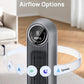 Dreo Tower Fan for Bedroom, 25ft/s Velocity Quiet Floor Fan, 90° Oscillating Fans for Indoors with 4 Speeds, 4 Modes, 8H Timer, Bladeless Fan, Standing Fans, Grey, Nomad One (DR-HTF007)