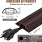 Floor Cord Cover Cavity 0.8"x0.37" Self Adhesive Cord Hider, 3.3FT Low Profile Cable Management, Extension Strip Protector for Wires, Prevent Cable Trips for Offices, Gyms, Exhibitions (Black Wood)