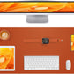 Leather Desk Pad Protector,Mouse Pad,Office Desk Mat, Non-Slip PU Leather Desk Blotter,Large Desk mat,Waterproof Keyboard mat for Office/Home/Decor (Orange,35" x 17")