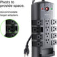Belkin Surge Protector Power Strip w/ 8 Rotating & 4 Standard Outlets - 8ft Sturdy Extension Cord w/ Flat Pivot Plug for Home, Office, Travel, Desktop & Charging Brick - 4320 Joules of Protection